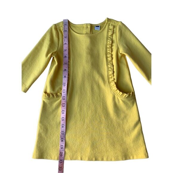 Janie & Jack Yellow/Marigold Ruffle Ponte Shift Dress size 3T Girls - Picture 7 of 10